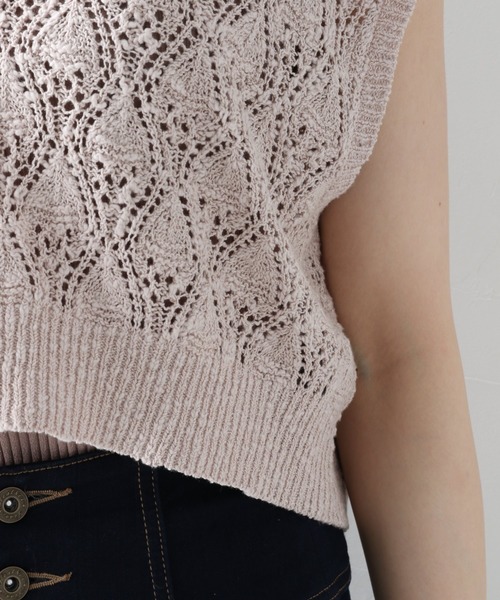 Heather（ヘザー）の「クロップドニットベスト　887354（ベスト・レディース・アイボリー/ベージュ系その他/ピンク系その他・FREE）」の21枚目の写真