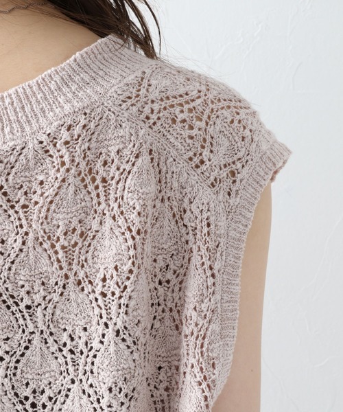 Heather（ヘザー）の「クロップドニットベスト　887354（ベスト・レディース・アイボリー/ベージュ系その他/ピンク系その他・FREE）」の20枚目の写真