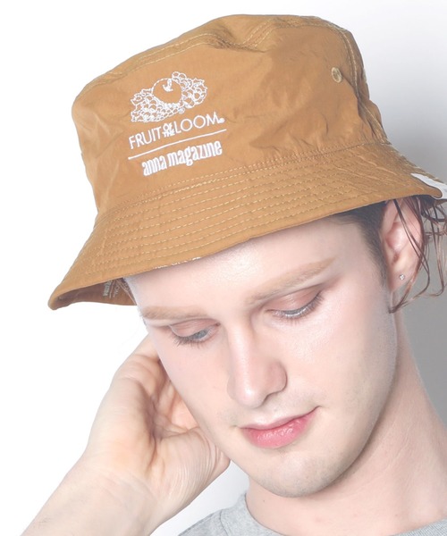 FRUIT OF THE LOOM（フルーツオブザルーム）の「【FRUIT OF THE LOOM/フルーツオブザルーム】 FTL x ANNA REVERSIBLE BUCKET HAT/アンナマガジンコラボリバーシブルハット（ハット・メンズ・ホワイト/ブラック/ブラウン・FREE）」の2枚目の写真