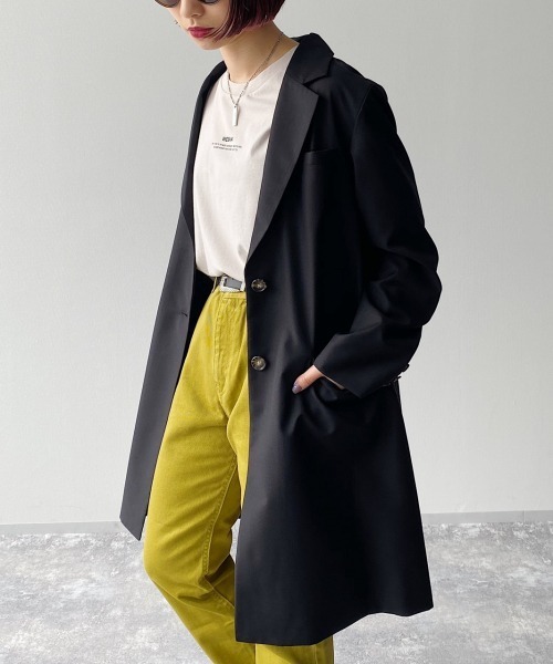 PAGEBOY（ページボーイ）の「バックスリット チュニックテーラージャケット【セットアップ】（テーラードジャケット・レディース・ブラック/グレイッシュベージュ/ブルー系その他・FREE）」の4枚目の写真