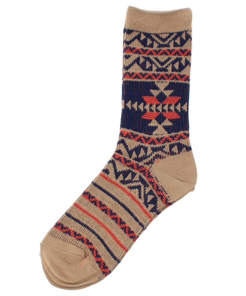 チチカカ(チチカカ)の「ネイティブクルーソックス(ソックス/靴下・レディース・ブラウン/ベージュ・SMALL/MEDIUM)」の2枚目の写真