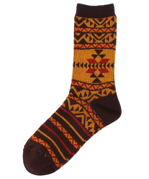 チチカカ(チチカカ)の「ネイティブクルーソックス(ソックス/靴下・レディース・ブラウン/ベージュ・SMALL/MEDIUM)」の1枚目の写真