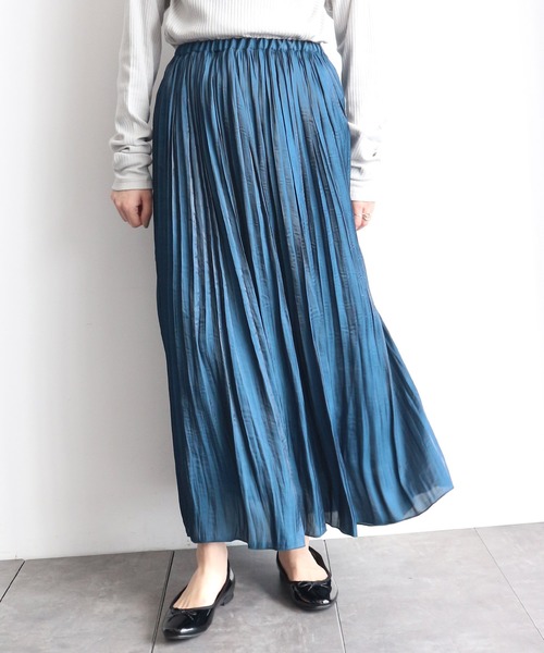 AMERICAN HOLIC（アメリカンホリック）の「ワッシャープリーツスカート　＊〇（スカート・レディース・グレー/チャコールグレー/モカ/ブルーグリーン/サックスブルー・FREE）」の5枚目の写真