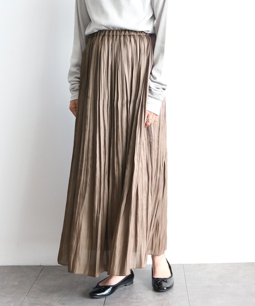 AMERICAN HOLIC（アメリカンホリック）の「ワッシャープリーツスカート　＊〇（スカート・レディース・グレー/チャコールグレー/モカ/ブルーグリーン/サックスブルー・FREE）」の4枚目の写真