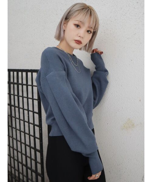 EMODA（エモダ）の「コンパクトソフトニット（ニット/セーター・レディース・ホワイト/ブラック/カーキ/ブルー・FREE）」の12枚目の写真