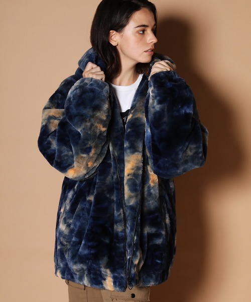 GALLIS ADDICTION（ガリスアディクション）の「GAタイダイフードファーブルゾン（ブルゾン・メンズ・ブラック/ピンク/ブルー・M/L）」の12枚目の写真