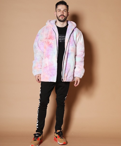 GALLIS ADDICTION（ガリスアディクション）の「GAタイダイフードファーブルゾン（ブルゾン・メンズ・ブラック/ピンク/ブルー・M/L）」の20枚目の写真