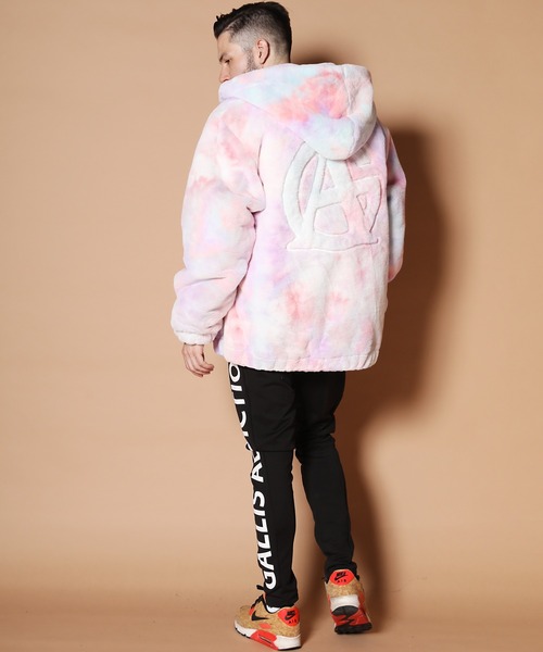GALLIS ADDICTION（ガリスアディクション）の「GAタイダイフードファーブルゾン（ブルゾン・メンズ・ブラック/ピンク/ブルー・M/L）」の21枚目の写真