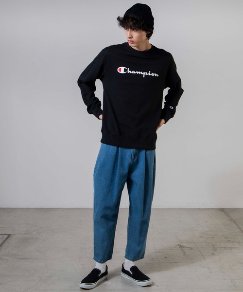 Champion（チャンピオン）の「WEGO/Champion 裏毛ロゴプルオーバー（スウェット・メンズ・ブラック/イエロー・MEDIUM/LARGE/X-LARGE）」の5枚目の写真
