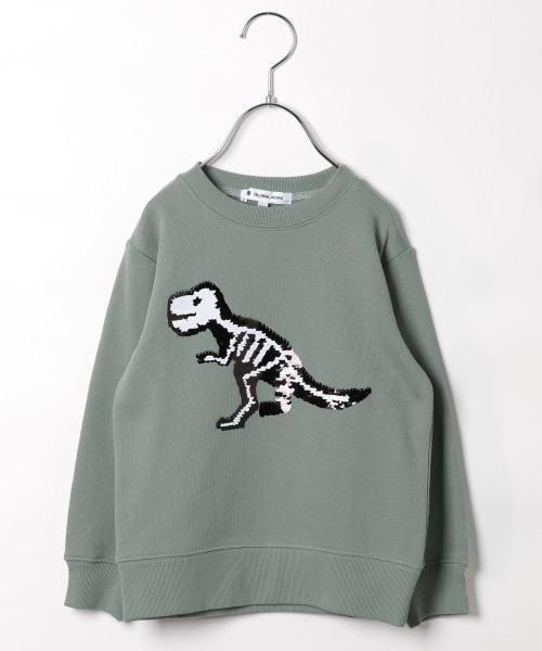 GLOBAL WORK（グローバルワーク）の「【キッズ】グラフィッククルースウェット/885360（スウェット・キッズ・チャコールグレー/スカイブルー/ブラック/ダークブラウン/ベージュ/カーキ/ライトグリーン/その他/ダークグレー/ワインレッド/アイボリー/グレー系その他/ブルー系その他/ブラック系その他/ベージュ系その他3/ダークグリーン/グレー系その他6/ライトブルー・110cm/100cm/120cm/130cm/140cm）」の12枚目の写真