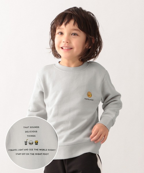 GLOBAL WORK（グローバルワーク）の「【キッズ】グラフィッククルースウェット/885360（スウェット・キッズ・チャコールグレー/スカイブルー/ブラック/ダークブラウン/ベージュ/カーキ/ライトグリーン/その他/ダークグレー/ワインレッド/アイボリー/グレー系その他/ブルー系その他/ブラック系その他/ベージュ系その他3/ダークグリーン/グレー系その他6/ライトブルー・110cm/100cm/120cm/130cm/140cm）」の6枚目の写真