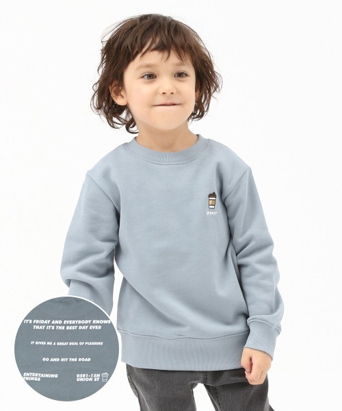 GLOBAL WORK（グローバルワーク）の「【キッズ】グラフィッククルースウェット/885360（スウェット・キッズ・チャコールグレー/スカイブルー/ブラック/ダークブラウン/ベージュ/カーキ/ライトグリーン/その他/ダークグレー/ワインレッド/アイボリー/グレー系その他/ブルー系その他/ブラック系その他/ベージュ系その他3/ダークグリーン/グレー系その他6/ライトブルー・110cm/100cm/120cm/130cm/140cm）」の15枚目の写真