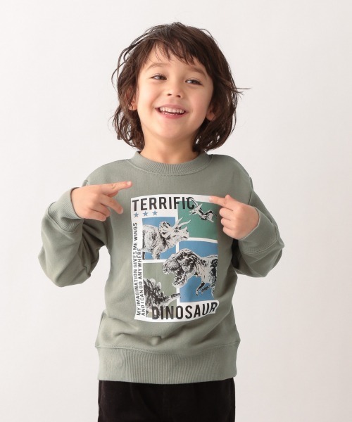 GLOBAL WORK（グローバルワーク）の「【キッズ】グラフィッククルースウェット/885360（スウェット・キッズ・チャコールグレー/スカイブルー/ブラック/ダークブラウン/ベージュ/カーキ/ライトグリーン/その他/ダークグレー/ワインレッド/アイボリー/グレー系その他/ブルー系その他/ブラック系その他/ベージュ系その他3/ダークグリーン/グレー系その他6/ライトブルー・110cm/100cm/120cm/130cm/140cm）」の11枚目の写真