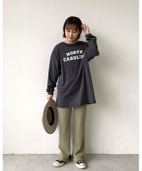Auntie Rosa Holiday（アンティローザホリデー）の「2WAYリバーシブルレイヤードロンTEE（Tシャツ/カットソー・レディース・チャコールグレー/ベージュ・FREE）」の13枚目の写真