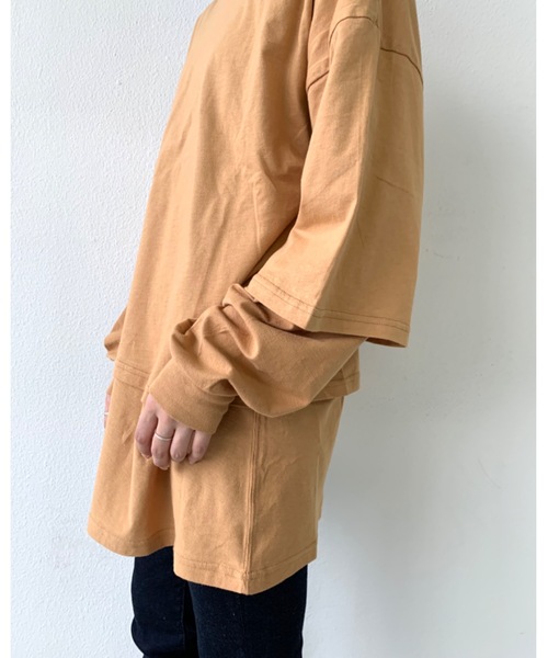 Auntie Rosa Holiday（アンティローザホリデー）の「2WAYリバーシブルレイヤードロンTEE（Tシャツ/カットソー・レディース・チャコールグレー/ベージュ・FREE）」の6枚目の写真