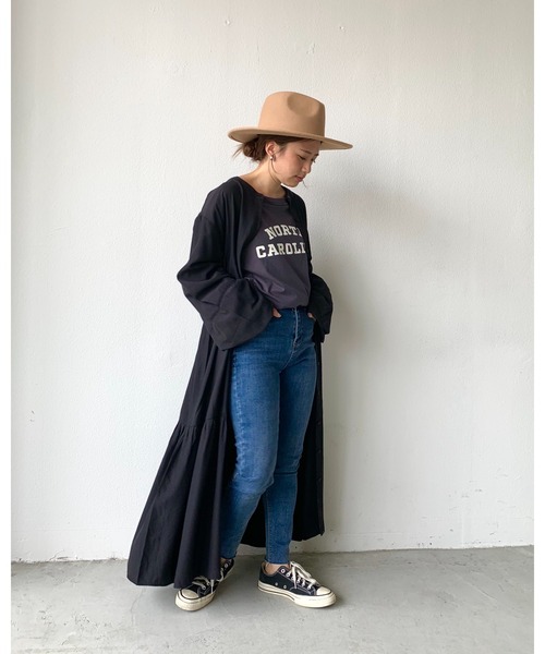 Auntie Rosa Holiday（アンティローザホリデー）の「2WAYリバーシブルレイヤードロンTEE（Tシャツ/カットソー・レディース・チャコールグレー/ベージュ・FREE）」の17枚目の写真