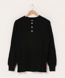 【 Healthknit / ヘルスニット 】ファクショナルファブリックワッフルヘンリーネック長袖Tシャツ 1203 SIP・・