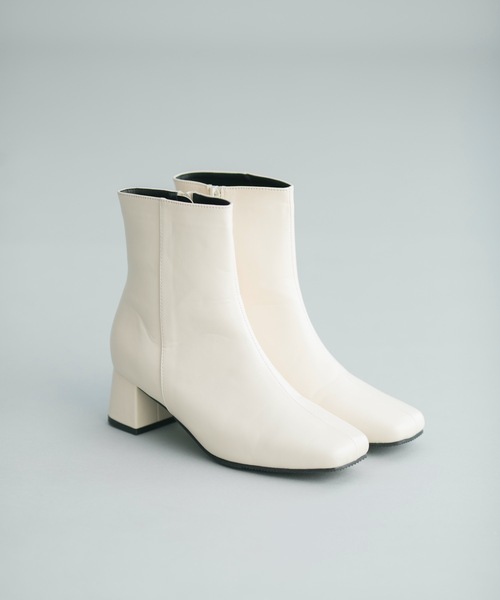 prose verse(プロズヴェール)の「スクエアトゥミドル丈ブーツ(ブーツ・レディース・ブラック/モカ/アイボリー/ブラウン・SMALL/MEDIUM/LARGE/LL)」の10枚目の写真