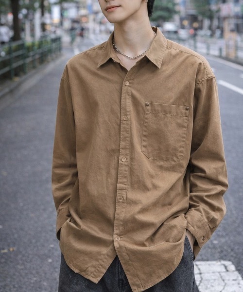 CREARE -LINO-(クレアーレリノ)の「ベーシック長袖シャツ(シャツ/ブラウス・メンズ・ホワイト/サックスブルー/ホワイト系その他/ブラウン/ベージュ/ブラック・FREE/LARGE/MEDIUM)」の4枚目の写真