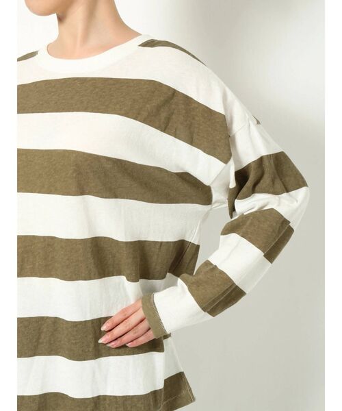 Ungrid(アングリッド)の「ボーダーロングスリーブTee(Tシャツ/カットソー・レディース・パープル/ネイビー/カーキ・FREE)」の4枚目の写真