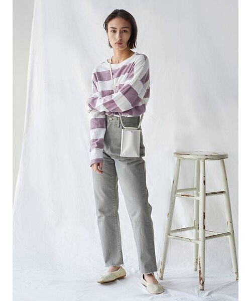 Ungrid(アングリッド)の「ボーダーロングスリーブTee(Tシャツ/カットソー・レディース・パープル/ネイビー/カーキ・FREE)」の11枚目の写真