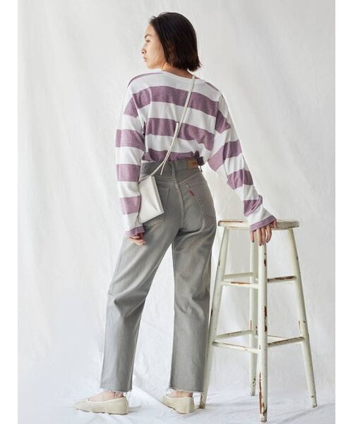 Ungrid(アングリッド)の「ボーダーロングスリーブTee(Tシャツ/カットソー・レディース・パープル/ネイビー/カーキ・FREE)」の12枚目の写真