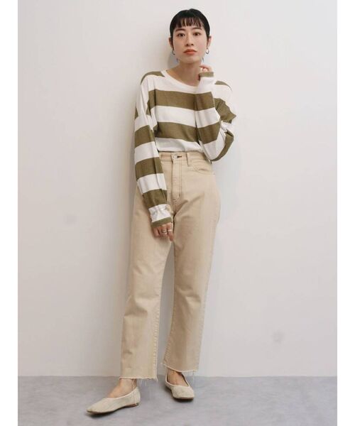 Ungrid(アングリッド)の「ボーダーロングスリーブTee(Tシャツ/カットソー・レディース・パープル/ネイビー/カーキ・FREE)」の17枚目の写真