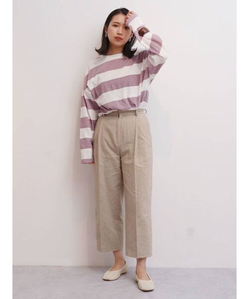 Ungrid(アングリッド)の「ボーダーロングスリーブTee(Tシャツ/カットソー・レディース・パープル/ネイビー/カーキ・FREE)」の19枚目の写真