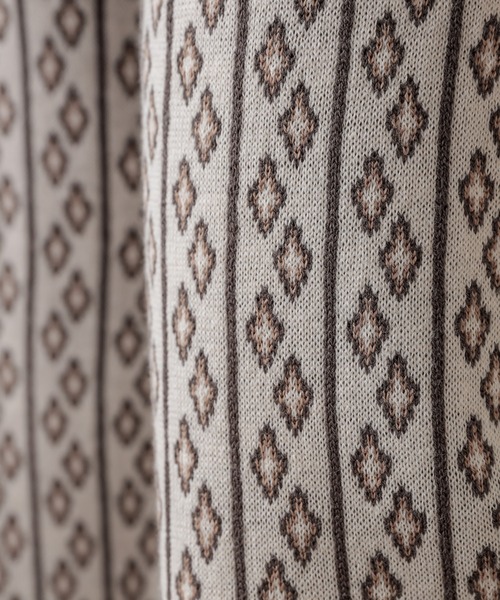 natural couture（ナチュラルクチュール）の「小紋柄ジャガードニットパンツ（その他パンツ・レディース・グレー/ブルー/アイボリー・FREE）」の7枚目の写真