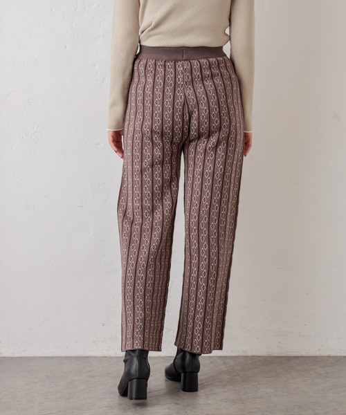 natural couture（ナチュラルクチュール）の「小紋柄ジャガードニットパンツ（その他パンツ・レディース・グレー/ブルー/アイボリー・FREE）」の17枚目の写真