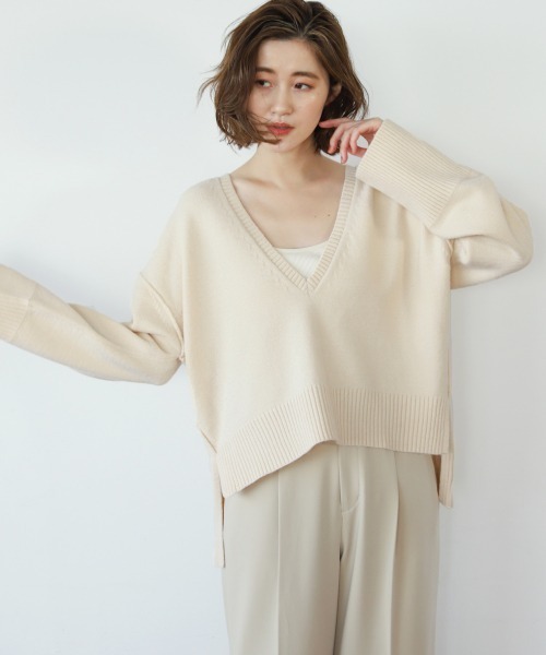 A part by(アパートバイ)の「7GフカVショートプルオーバー 926039(ニット/セーター・レディース・ブラック/ブラウン/オフホワイト/ピンク系その他3・FREE)」の2枚目の写真