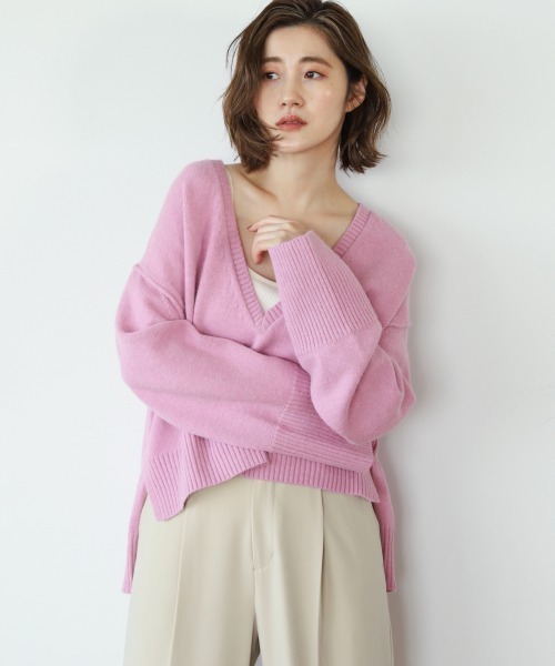 A part by(アパートバイ)の「7GフカVショートプルオーバー 926039(ニット/セーター・レディース・ブラック/ブラウン/オフホワイト/ピンク系その他3・FREE)」の4枚目の写真
