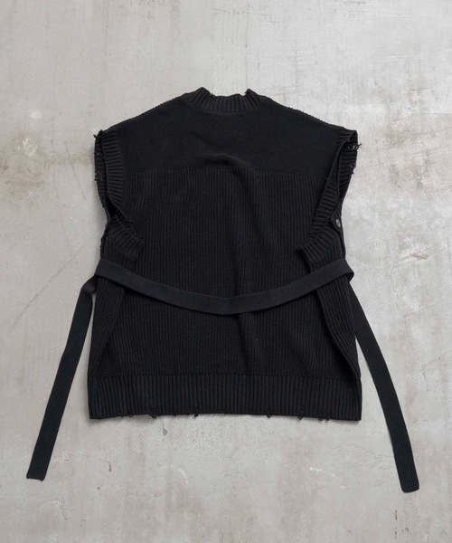 MAISON SPECIAL(メゾンスペシャル)の「《ユニセックスアイテム》バルーンコットンプライムオーバーサイドスリットクラッシュベスト 【MAISON SPECIAL/メゾンスペシャル】(ベスト・メンズ・オフホワイト/ブラック/ラベンダー・44/46)」の9枚目の写真