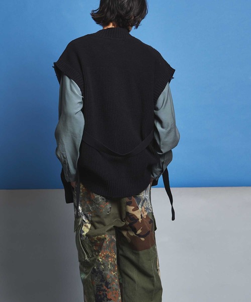 MAISON SPECIAL(メゾンスペシャル)の「《ユニセックスアイテム》バルーンコットンプライムオーバーサイドスリットクラッシュベスト 【MAISON SPECIAL/メゾンスペシャル】(ベスト・メンズ・オフホワイト/ブラック/ラベンダー・44/46)」の17枚目の写真