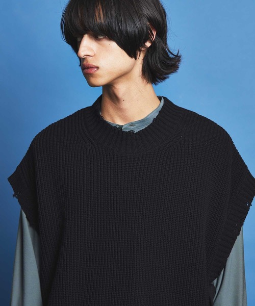 MAISON SPECIAL(メゾンスペシャル)の「《ユニセックスアイテム》バルーンコットンプライムオーバーサイドスリットクラッシュベスト 【MAISON SPECIAL/メゾンスペシャル】(ベスト・メンズ・オフホワイト/ブラック/ラベンダー・44/46)」の18枚目の写真