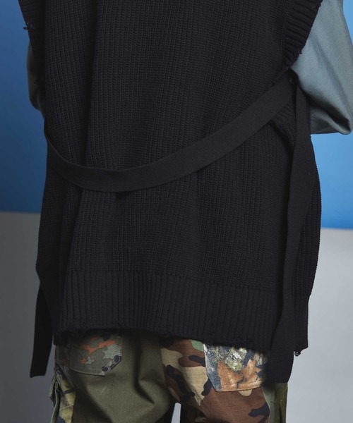 MAISON SPECIAL(メゾンスペシャル)の「《ユニセックスアイテム》バルーンコットンプライムオーバーサイドスリットクラッシュベスト 【MAISON SPECIAL/メゾンスペシャル】(ベスト・メンズ・オフホワイト/ブラック/ラベンダー・44/46)」の21枚目の写真