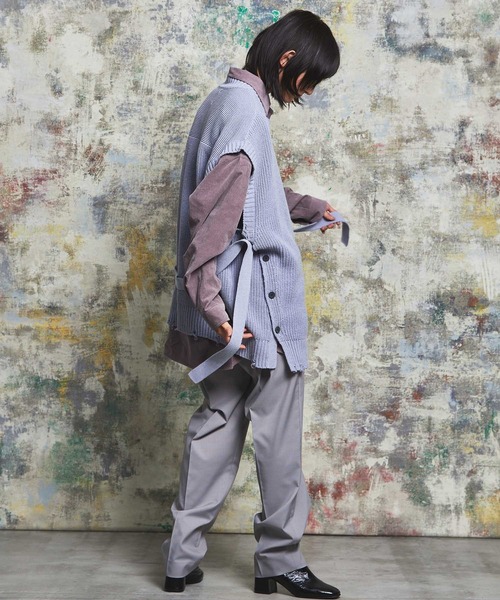 MAISON SPECIAL(メゾンスペシャル)の「《ユニセックスアイテム》バルーンコットンプライムオーバーサイドスリットクラッシュベスト 【MAISON SPECIAL/メゾンスペシャル】(ベスト・メンズ・オフホワイト/ブラック/ラベンダー・44/46)」の14枚目の写真