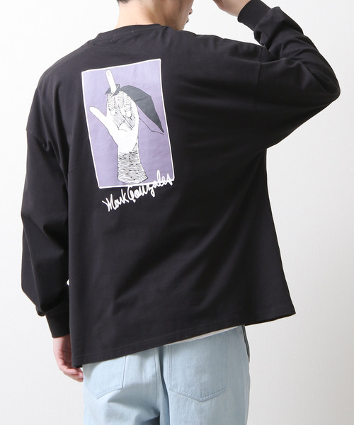 Mark Gonzales(マーク・ゴンザレス)の「【別注】【Mark Gonzales/マークゴンザレス】プリントイラストビッグロンT 長袖Tシャツ(Tシャツ/カットソー・メンズ・グレー/ホワイト/パープル/ブルー/ブラック/グリーン・LARGE/MEDIUM)」の15枚目の写真