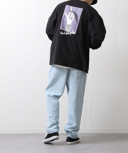Mark Gonzales(マーク・ゴンザレス)の「【別注】【Mark Gonzales/マークゴンザレス】プリントイラストビッグロンT 長袖Tシャツ(Tシャツ/カットソー・メンズ・グレー/ホワイト/パープル/ブルー/ブラック/グリーン・LARGE/MEDIUM)」の16枚目の写真