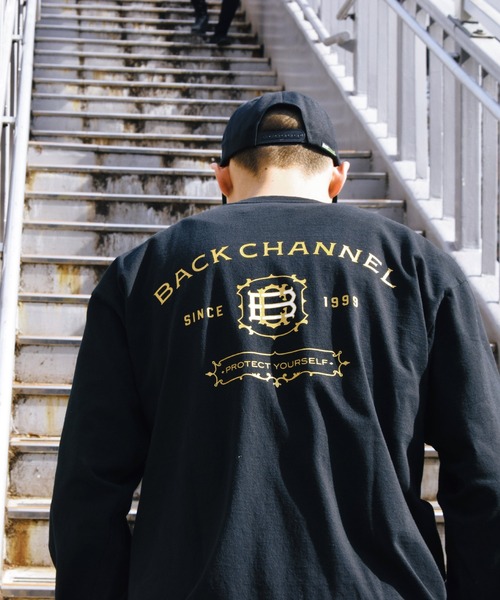 Back Channel（バックチャンネル）の「LABEL LONG SLEEVE T（Tシャツ/カットソー・メンズ・ホワイト/ブラック・MEDIUM/LARGE/X-LARGE/XX-LARGE/SMALL）」の2枚目の写真