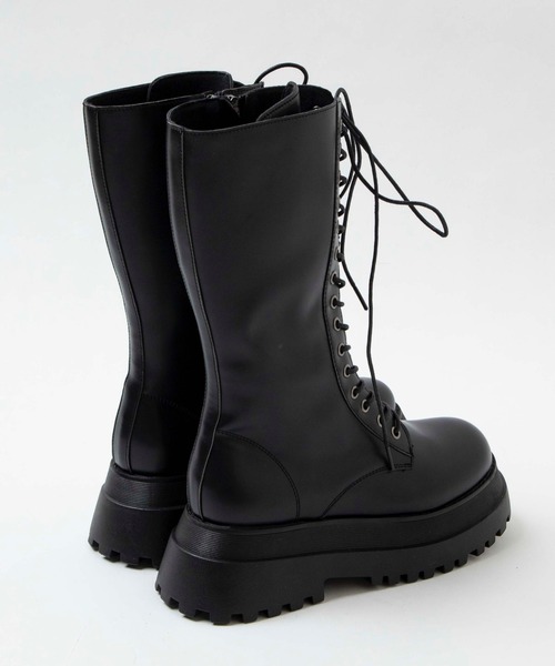 WEGO（ウィゴー）の「WEGO/レースアップミドル厚底ブーツ（ブーツ・レディース・ホワイト/ブラック・MEDIUM/LARGE）」の11枚目の写真