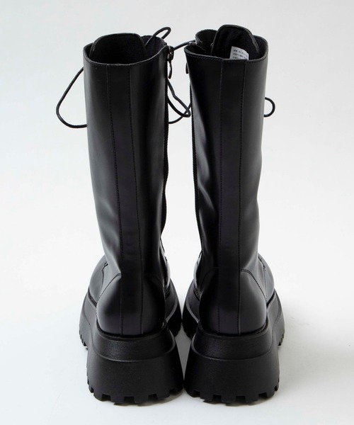 WEGO（ウィゴー）の「WEGO/レースアップミドル厚底ブーツ（ブーツ・レディース・ホワイト/ブラック・MEDIUM/LARGE）」の10枚目の写真
