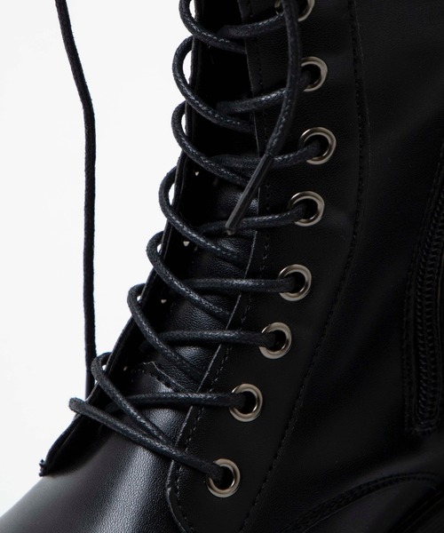 WEGO（ウィゴー）の「WEGO/レースアップミドル厚底ブーツ（ブーツ・レディース・ホワイト/ブラック・MEDIUM/LARGE）」の13枚目の写真