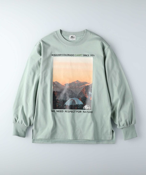 CAMP7（キャンプセブン）の「【CAMP7】袖ボリュームフォトロンＴ（Tシャツ/カットソー・レディース・グリーン/イエロー/ホワイト・M/L）」の6枚目の写真