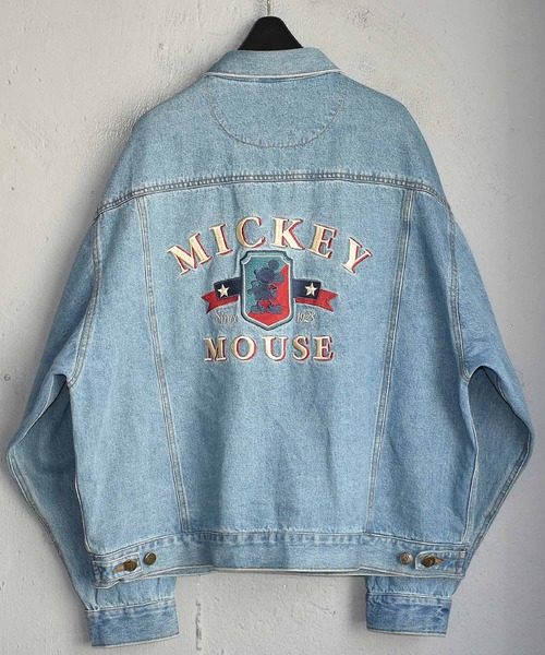 90sミッキーマウスDisneyビッグ刺繍ジージャンMデニムジャケットディズニー 90sミッキーマウスDisneyビッグ刺繍ジージャンMデニムジャケット