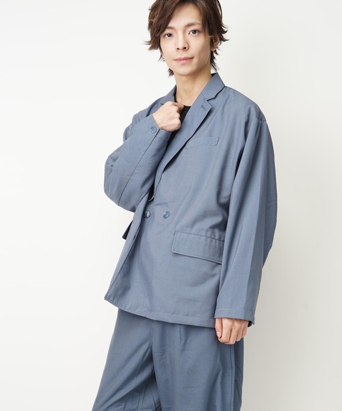 おしゃれスタ（オシャレスタ）の「TRビッグシルエットダブルブレストテーラードジャケット(IR)（テーラードジャケット・メンズ・ブラック/カーキ/ベージュ/ブルー系その他/その他/グレイッシュベージュ・XL/L/M）」の5枚目の写真