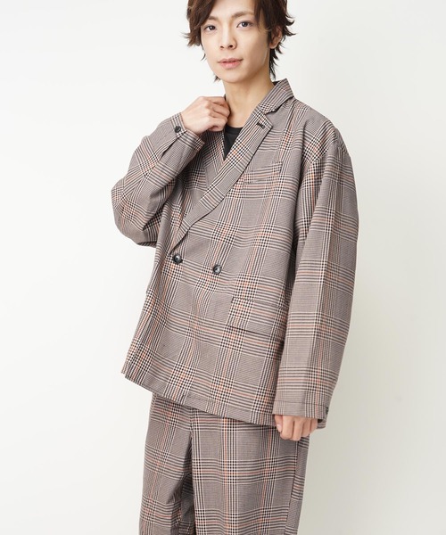 おしゃれスタ（オシャレスタ）の「TRビッグシルエットダブルブレストテーラードジャケット(IR)（テーラードジャケット・メンズ・ブラック/カーキ/ベージュ/ブルー系その他/その他/グレイッシュベージュ・XL/L/M）」の6枚目の写真