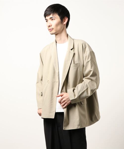 おしゃれスタ（オシャレスタ）の「TRビッグシルエットダブルブレストテーラードジャケット(IR)（テーラードジャケット・メンズ・ブラック/カーキ/ベージュ/ブルー系その他/その他/グレイッシュベージュ・XL/L/M）」の12枚目の写真