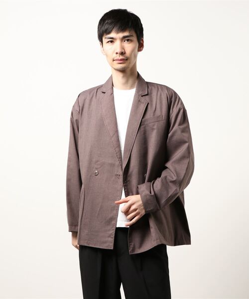 おしゃれスタ（オシャレスタ）の「TRビッグシルエットダブルブレストテーラードジャケット(IR)（テーラードジャケット・メンズ・ブラック/カーキ/ベージュ/ブルー系その他/その他/グレイッシュベージュ・XL/L/M）」の15枚目の写真