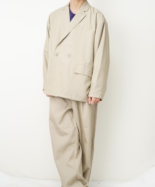 おしゃれスタ（オシャレスタ）の「TRビッグシルエットダブルブレストテーラードジャケット(IR)（テーラードジャケット・メンズ・ブラック/カーキ/ベージュ/ブルー系その他/その他/グレイッシュベージュ・XL/L/M）」の13枚目の写真